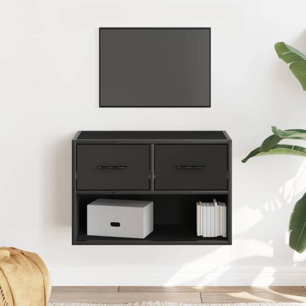 ARDEBO.de - TV-Schrank Schwarz 60x31x39,5 cm Holzwerkstoff und Metall