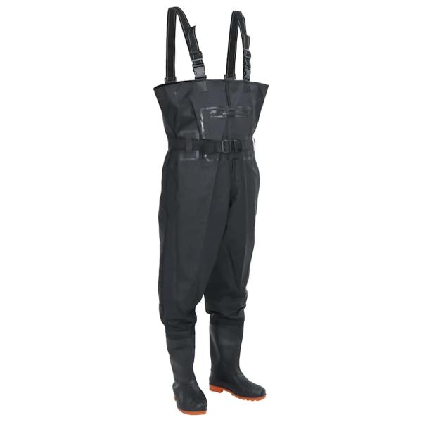 ARDEBO.de - Wathose mit Stiefeln und Gürtel Schwarz Größe 41