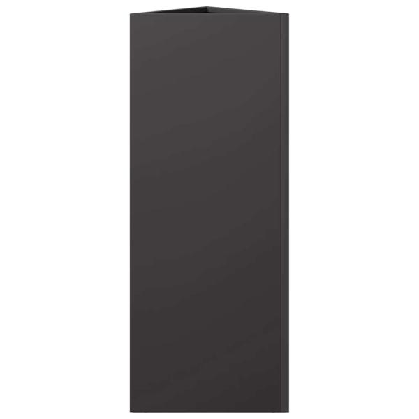 Pflanzkübel Schwarz Dreieckig 30x26x75 cm Stahl