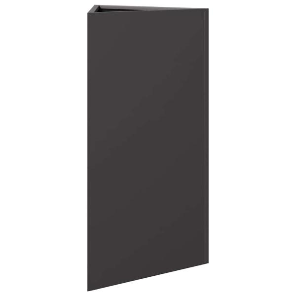 Pflanzkübel Schwarz Dreieckig 40x34,5x75 cm Stahl