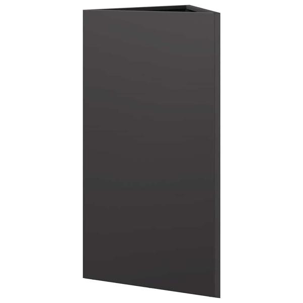 Pflanzkübel Schwarz Dreieckig 40x34,5x75 cm Stahl