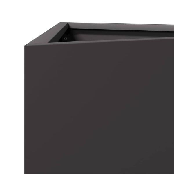 Pflanzkübel Schwarz Dreieckig 40x34,5x75 cm Stahl