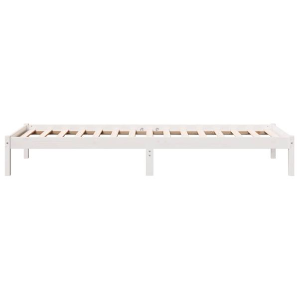 Massivholzbett Extra Lang ohne Matratze Weiß 100x210 Kieferholz