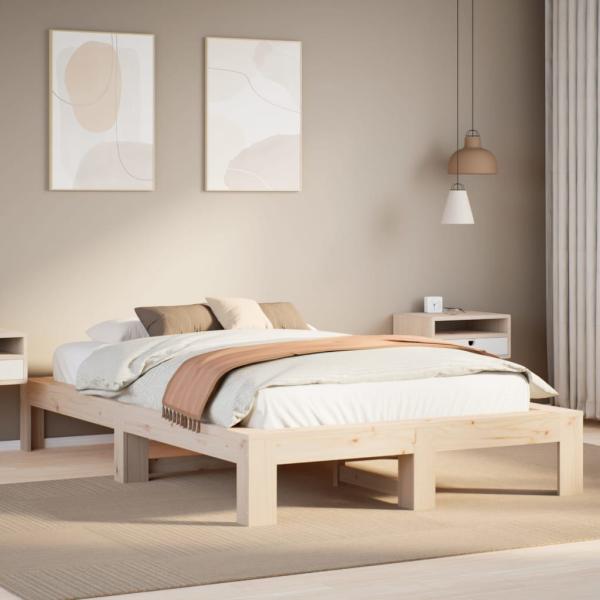 ARDEBO.de - Massivholzbett ohne Matratze 135x190 cm Kiefernholz