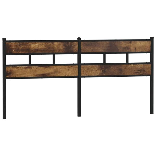 Ersatz-Kopfteil Räuchereiche 180 cm Eisen und Holzwerkstoff