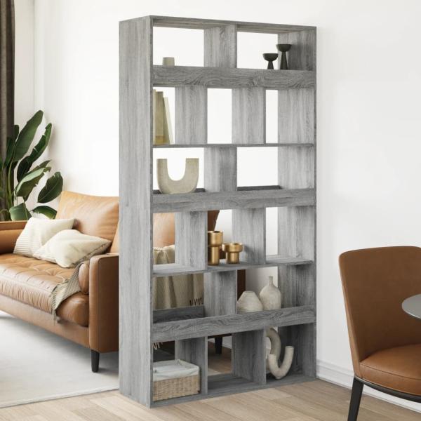 ARDEBO.de - Raumteiler Grau Sonoma 100x33x187,5 cm Holzwerkstoff