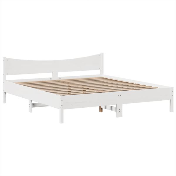 Massivholzbett ohne Matratze Weiß 180x200 cm Kiefernholz