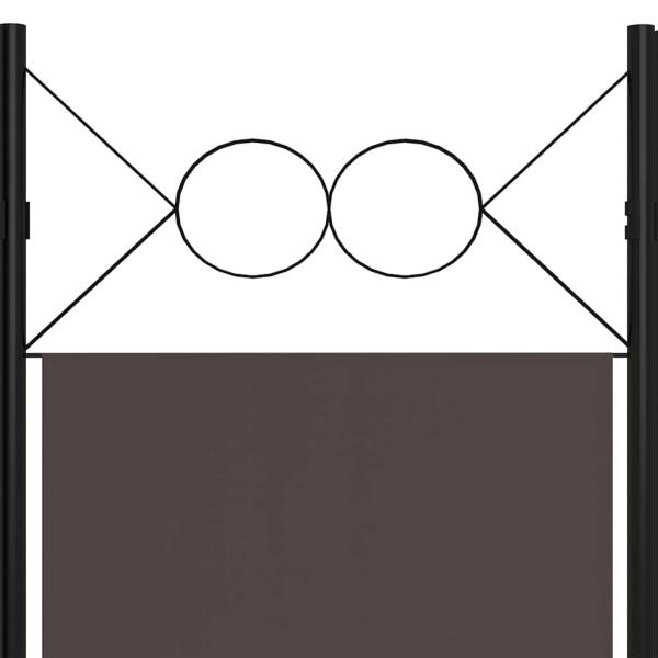 5-tlg. Raumteiler Braun 200 x 180 cm
