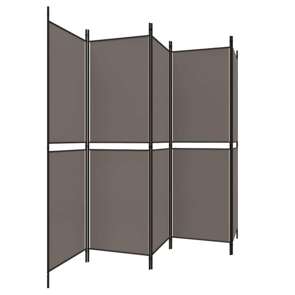 5-tlg. Paravent Anthrazit 250x220 cm Stoff