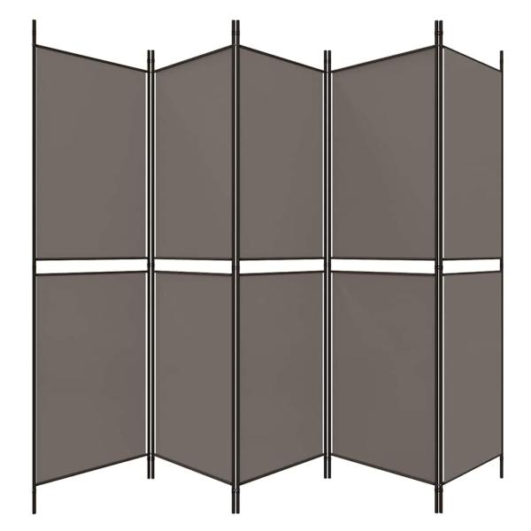 5-tlg. Paravent Anthrazit 250x220 cm Stoff