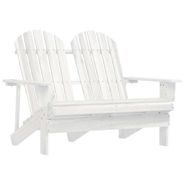 ARDEBO.de - 2-Sitzer Adirondack-Gartenbank Massivholz Tanne Weiß