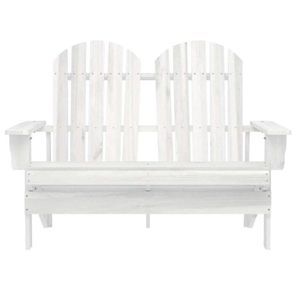 2-Sitzer Adirondack-Gartenbank Massivholz Tanne Weiß