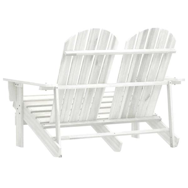 2-Sitzer Adirondack-Gartenbank Massivholz Tanne Weiß