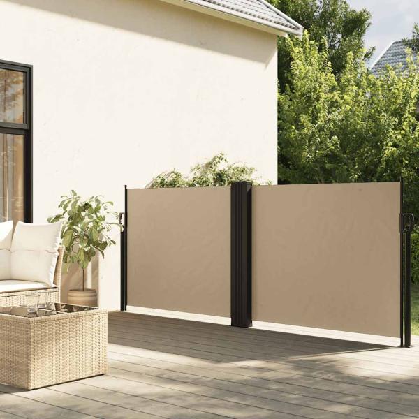 ARDEBO.de - Seitenmarkise Ausziehbar Beige 120x1000 cm
