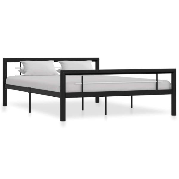 ARDEBO.de - Bettgestell Schwarz und Weiß Metall 140×200 cm