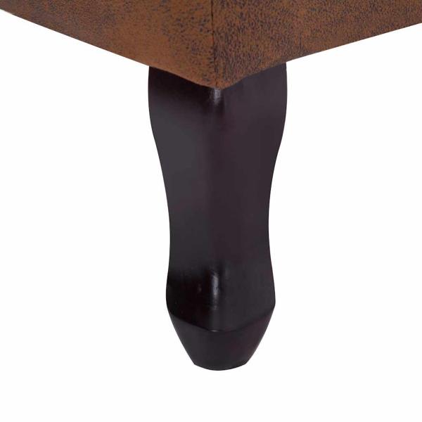 Chesterfield-Sessel und Fu?hocker Braun Wildleder-Optik