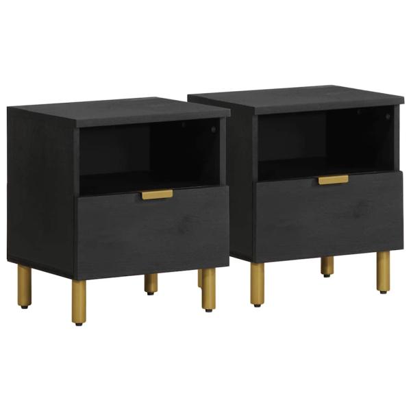 ARDEBO.de - Nachttisch Schwarz 40x33x46 cm Holzwerkstoff