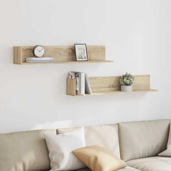 Wandregale 2 Stk. Sonoma-Eiche 100x16,5x16,5 cm Holzwerkstoff