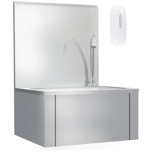 ARDEBO.de - Handwaschbecken mit Wasserhahn und Seifenspender Edelstahl