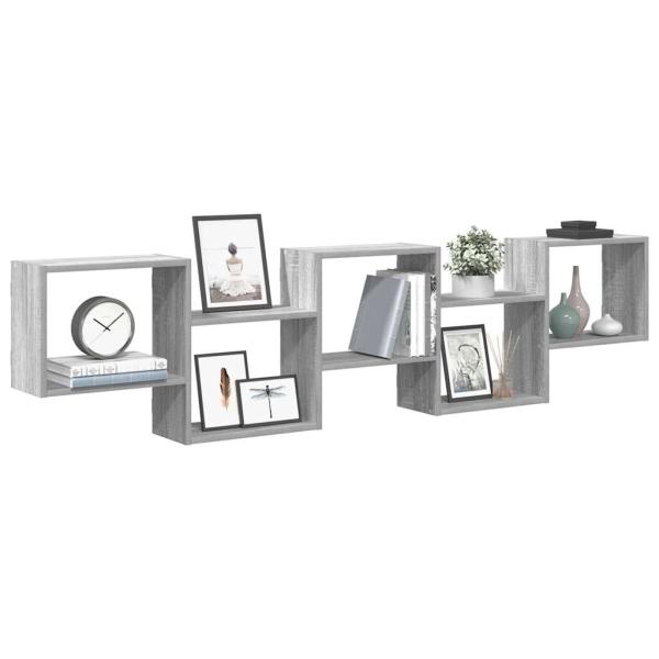 ARDEBO.de - W?rfelregal 5 F?cher Grau Sonoma Holzwerkstoff