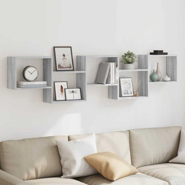 W?rfelregal 5 F?cher Grau Sonoma Holzwerkstoff