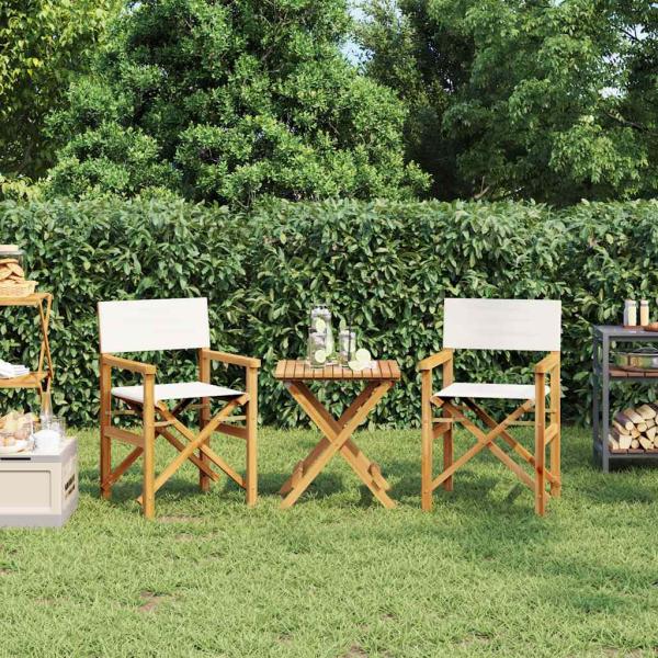 ARDEBO.de - Regiest?hle 2 Stk. Klappbar Creme Massivholz Teak