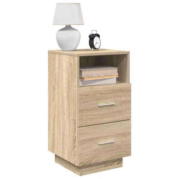 ARDEBO.de - Nachttisch mit 2 Schubladen Sonoma-Eiche 36x36x68 cm