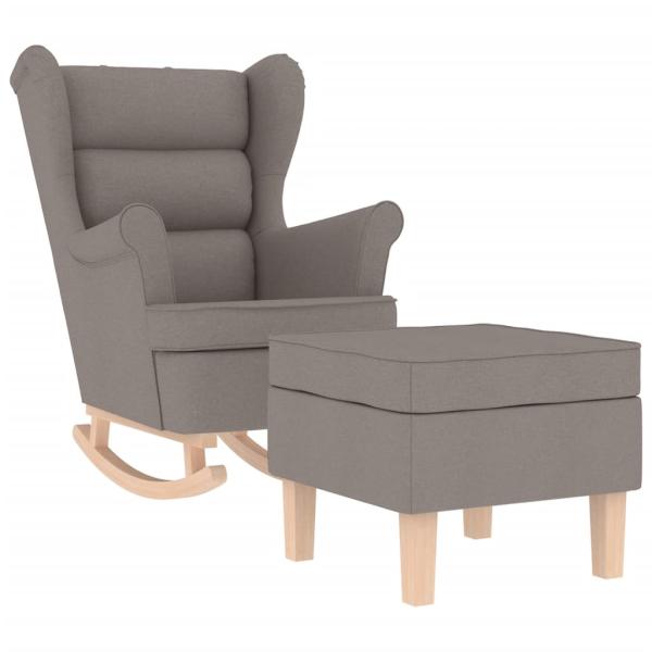 Schaukelstuhl mit Fußhocker Taupe Stoff