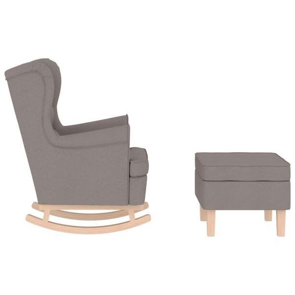 Schaukelstuhl mit Fußhocker Taupe Stoff