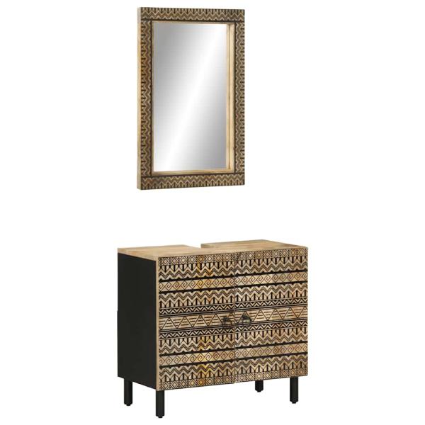 ARDEBO.de - 2-tlg. Badmöbel-Set Massivholz Mango