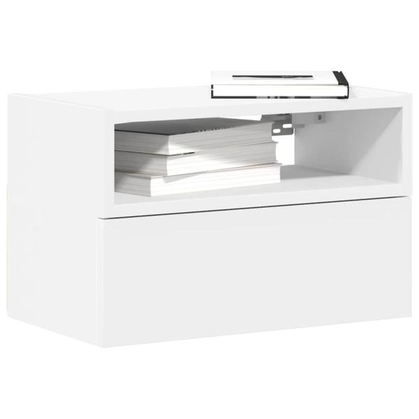 ARDEBO.de - Wand-Nachttisch Weiß 45x26x28,5 cm