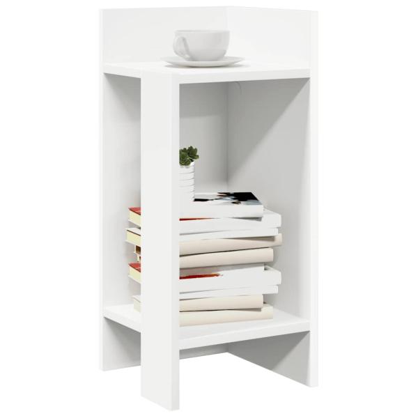 ARDEBO.de - Beistelltisch mit Ablage Weiß 25,5x27x60 cm