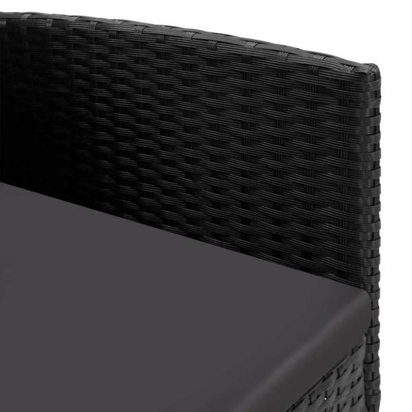 Gartenst?hle mit Kissen in Schwarz 2 Stk. Schwarz Poly Rattan