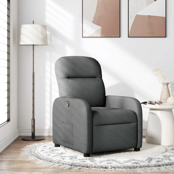 ARDEBO.de - Relaxsessel Dunkelgrau Stoff