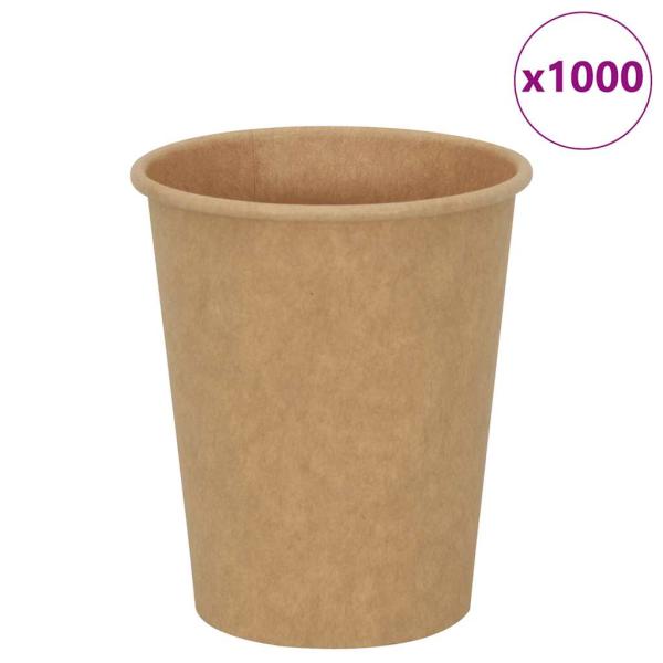 ARDEBO.de - Pappbecher 1000 Stk. 8oz 200ml Braun