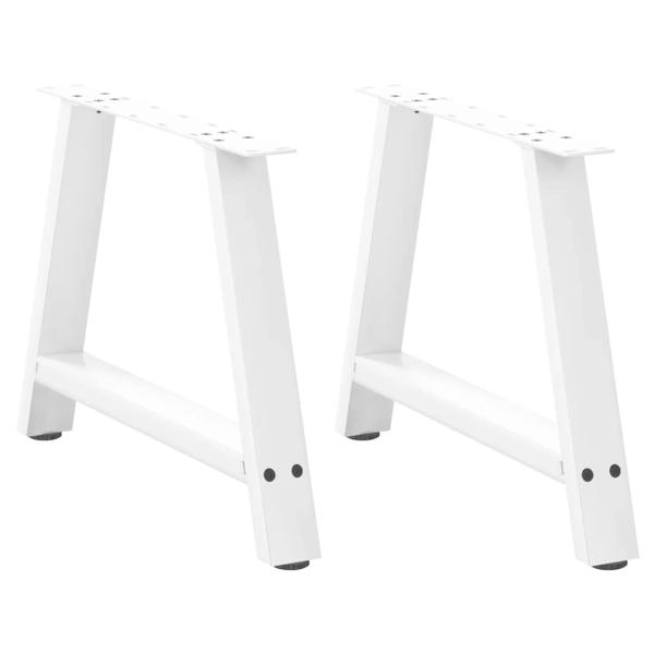 ARDEBO.de - Couchtischbeine A-Form 2 Stk. Weiß 70x(42-43) cm Stahl