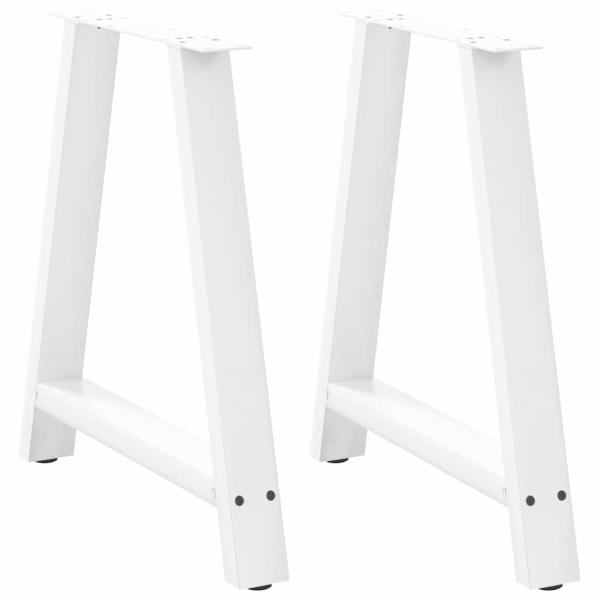 ARDEBO.de - Esstischbeine A-Form 2 Stk. Weiß 80x(72-73) cm Stahl