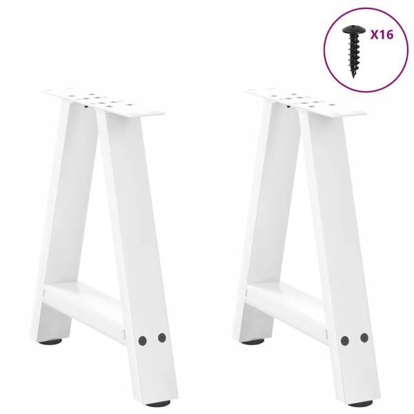 Couchtischbeine A-Form 2 Stk. Weiß 38x(42-43) cm Stahl