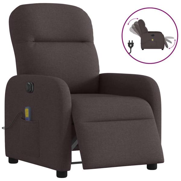ARDEBO.de - Massagesessel Elektrisch Dunkelbraun Stoff