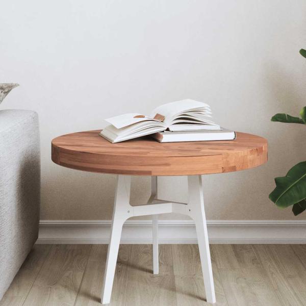 ARDEBO.de - Tischplatte Ø50x4 cm Rund Massivholz Buche