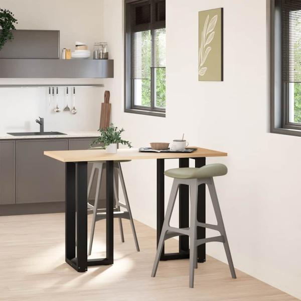 ARDEBO.de - Bartischbeine T-Form 2 Stk. Schwarz 40x35x(90-91) cm Stahl