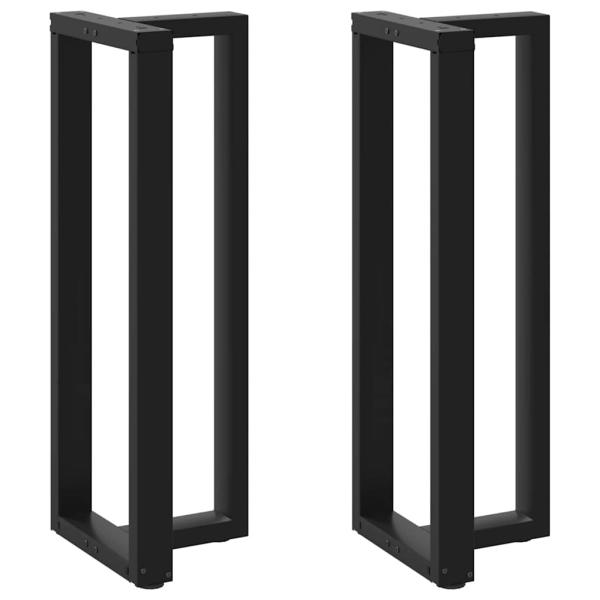 ARDEBO.de - Bartischbeine T-Form 2 Stk. Schwarz 50x35x(110-111) cm Stahl