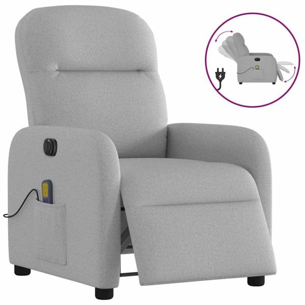ARDEBO.de - Massagesessel Elektrisch Wolkengrau Stoff