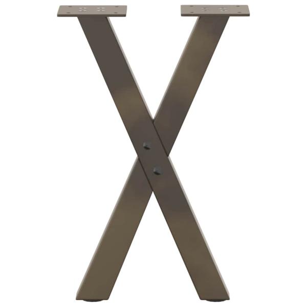 Couchtischbeine X-Form 2 Stk. Naturstahl 38x(42-43) cm Stahl