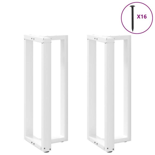 Bartischbeine T-Form 2 Stk. Weiß 40x35x(100-101) cm Stahl