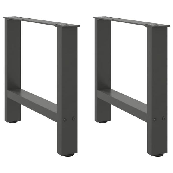 ARDEBO.de - Couchtischbeine Anthrazit 2 Stk. 60x(42-43) cm Stahl