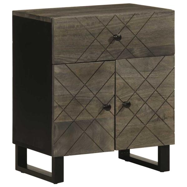ARDEBO.de - Nachttisch Schwarz 50x33x60 cm Massivholz Mango