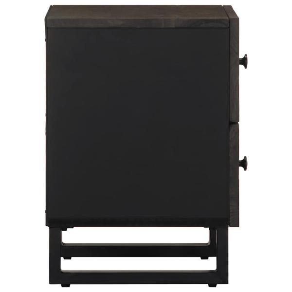 Nachttische 2 Stk. Schwarz 40x33x46 cm Massivholz Mango