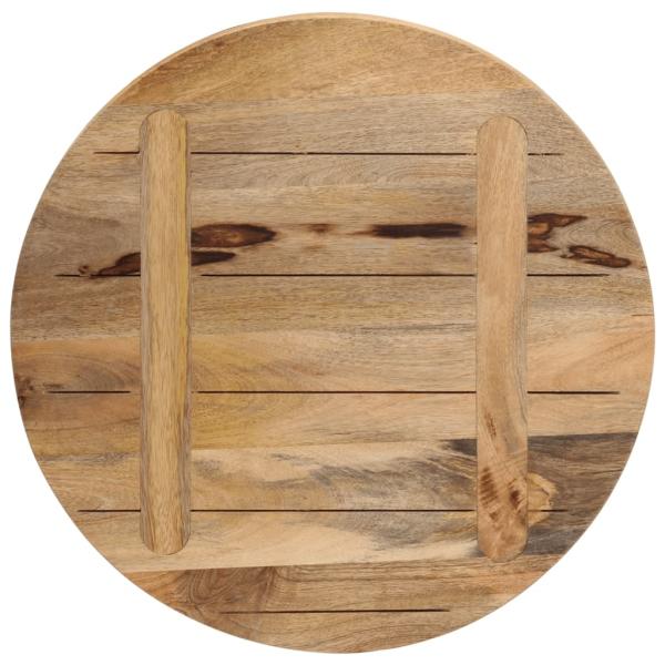 Tischplatte Ø 50x3,8 cm Rund Raues Massives Mangoholz