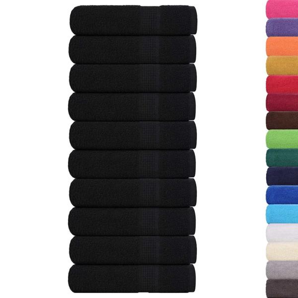 Badetücher FROGN 10 Stk. Schwarz 100x150 cm 360 g/m²